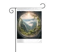 Wzywhj The Beautiful Scenery In The Bubble Picture Drapeau de jardin d'été double face Décoration cour 30,5 x 45,7 cm