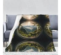 WZYWHJ The Beautiful Scenery in The Bubble Printed Thick 320g Flanelle Blanket Sofa Bedroom Bed Chair Soft and Comfortable Women Blanket 167,6 x 228,6 cm