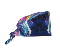 WZYWHJ The Dazzling Unicorn Chapeau de travail pour nettoyer les images Convient pour homme et femme Sangle élastique réglable Noir