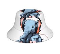 WZYWHJ The Elephant in The Room - Chapeau cloche réversible imprimé - pour homme et femme - Protection pour voyage et activités de plein air - Noir