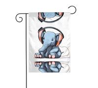 Wzywhj The Elephant In The Room Prints Drapeau de jardin d'été double face Décoration cour 30,5 x 45,7 cm