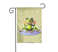 WZYWHJ The Funny Frog doing Yoga Drapeau de jardin imprimé Décoration 30,5 x 45,7 cm pour un environnement extérieur tendance
