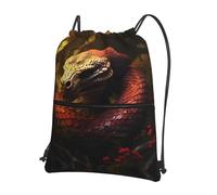 WZYWHJ The Giant Forest Python Sac à dos zippé avec cordon de serrage pour randonnée, camping, yoga - Pratique à transporter au quotidien