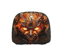 WZYWHJ The mask of Burning Flames Printed Seat Head Pillow Car Truck General Motors Parts Protective Cover One Pack