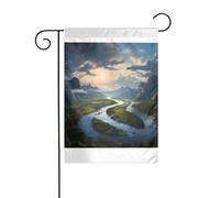 Wzywhj The Mighty River Picture Drapeau de jardin d'été double face Décoration cour 30,5 x 45,7 cm