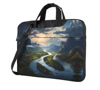 WZYWHJ The Mighty River Printing Sac à bandoulière ultra-mince pour ordinateur portable - Souple et résistant aux chocs, Noir , 15.6 inch