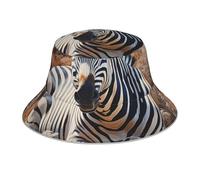 WZYWHJ The Resting Zebra Printed Reversible Bucket Hat - pour homme et femme Protection Couvre-chef pour voyage et activités de plein air Noir
