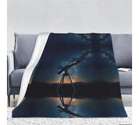 WZYWHJ The Starry Sky in The Telescope Printed Thick Flannel Blanket Sofa Bedroom Bed Chair Soft and Comfortable Women Blanket 167,6 x 228,6 cm