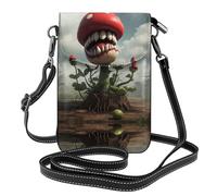 WZYWHJ The terrifying Piranha Plant Printed Leather Crossbody Flap Phone Bag - Cadeau polyvalent pour femme pour la marche, le camping, le shopping et les voyages
