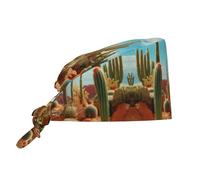 WZYWHJ The Territory of The Cactus Chapeau de travail pour nettoyer les photos Convient pour homme et femme Sangle élastique réglable Noir