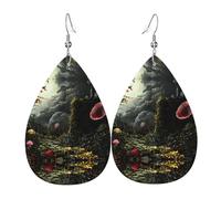 WZYWHJ The Venus Flytrap Waits Picture Boucles d'oreilles pendantes en forme de goutte d'eau Boucles d'oreilles en cuir