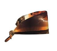 WZYWHJ Thunder and Lightning Chapeau de travail pour nettoyage d'images et bandeau anti-transpiration pour homme et femme Sangle élastique réglable Noir