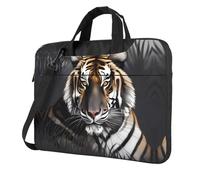 WZYWHJ Tiger at rest Sac à bandoulière ultra fin pour ordinateur portable - Souple et résistant aux chocs, Noir , 15.6 inch