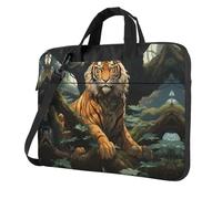WZYWHJ Tiger Derrière l'arbre Impression Ultra-mince Portable Simple Épaule Sac Ordinateur Portable Accessoires Informatique Doux Antichoc pour Ordinateurs Portables, Noir , 13 inch