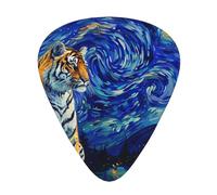 Wzywhj Tiger In The Sky Lot de 12 médiators imprimés pour ukulélé, guitare électrique ou acoustique