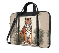 WZYWHJ Tiger Under the Pine Tree Printing Ultra-Thin Portable Single Shoulder Laptop Bag Computer Accessories Soft Shockproof for Laptop, Noir , 14 inch