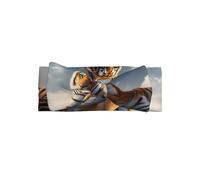 WZYWHJ Tigre majestueux se reposant sur un rocher avec motif ciel nuageux pour bébé bandeaux et accessoires de cheveux élastiques doux pour nouveau-nés et filles