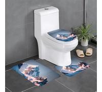 WZYWHJ Top of The Snowy Mountain Lot de 4 tapis de salle de bain antidérapants et durables faciles à nettoyer pour salle de bain et toilettes