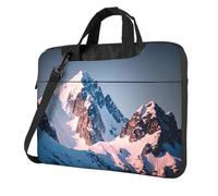 WZYWHJ Top of the Snowy Mountain Prints Sac à bandoulière ultra-mince portable pour ordinateur portable accessoires d'ordinateur doux antichoc pour ordinateurs portables, Noir , 14 inch