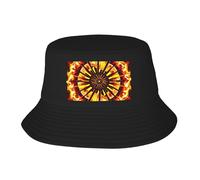 WZYWHJ Turning The Flame Printing Chapeau de pêcheur double couche pour adulte Noir
