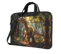 WZYWHJ Tyrannosaurus Rex in the forest Printing Sac d'ordinateur portable ultra-fin portable à épaule unique accessoires informatiques doux antichoc pour ordinateurs portables, Noir , 15.6 inch