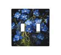WZYWHJ Un bouquet de fleurs bleues imprimées plaque murale décorative 11,4 x 11,4 cm durable et élégante pour les zones résidentielles et commerciales