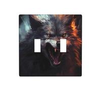 WZYWHJ Un panneau en thermoplastique pour interrupteur mural décoratif avec motif loup hideux qui n'est pas facilement endommagé