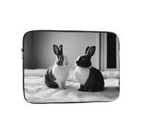WZYWHJ Une paire de housses de protection pour ordinateur portable de 15" - Motif lapins noirs et blancs - Pour homme et femme - Pour les voyages d'affaires, l'école, le bureau - Utilisation