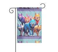 Wzywhj Unity Wolf Pack Prints Drapeau de jardin d'été double face Décoration cour 30,5 x 45,7 cm