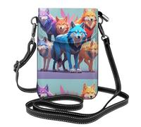 WZYWHJ Unity Wolf Pack Sac à bandoulière en cuir à rabat pour téléphone portable - Cadeau polyvalent pour femme pour la marche, le camping, le shopping et les voyages