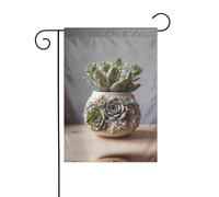 WZYWHJ Vase succulent imprimé drapeau de jardin décoratif 30,5 x 45,7 cm pour un environnement extérieur tendance