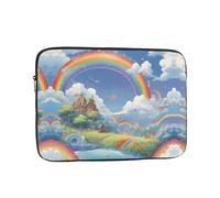 WZYWHJ Village Under The Rainbow Housse antichoc pour ordinateur portable 17" pour homme et femme, voyage d'affaires, école, bureau, usage quotidien