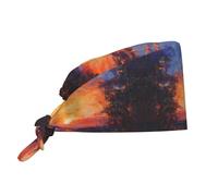 WZYWHJ Watch The Fields and The Sunset Chapeau de travail pour nettoyer les images, convient aux hommes et aux femmes, sangle élastique réglable, noir