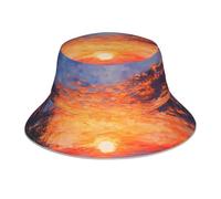 WZYWHJ Watch The Fields and The Sunset Printed Reversible Bucket Hat For Men Women Protection Headwear for Travel and Outdoor Activities Black