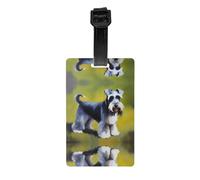 WZYWHJ Well-Behaved Schnauzer Étiquettes de sac à bagages, étiquettes de protection de la vie privée pour homme et femme