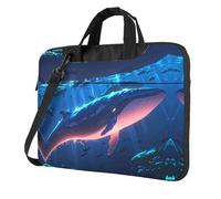 WZYWHJ Whales in the fjord Pattern Ultra-Thin Portable Single Shoulder Laptop Bag Computer Accessories Soft Shockproof for Laptops, Noir , 15.6 inch