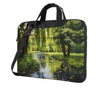WZYWHJ Willow trees by the pond Printing Ultra-mince Portable Single Shoulder Laptop Bag Computer Accessories Soft Shockproof for Laptop, Noir , 13 inch