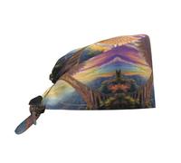 WZYWHJ Wings on The Rainbow Bridge Chapeau de travail pour nettoyage d'images Convient pour homme et femme Sangle élastique réglable