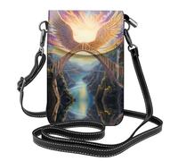 WZYWHJ Wings on the Rainbow Bridge Sac à bandoulière en cuir imprimé pour téléphone portable - Cadeau polyvalent pour femme, marche, camping, shopping et voyage