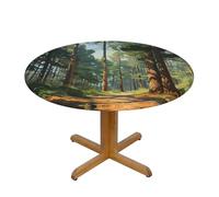 WZYWHJ Zeppelin Nappe ronde imprimée imperméable et infroissable pour table de salle à manger