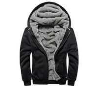 WZYYDS Homme Hiver Chaud Sweats Épaisse Veste À Capuche Doublée Polaire Manteaux Doux Pas Cher Hoodie Blousons Sweat-Shirts Manches Longues