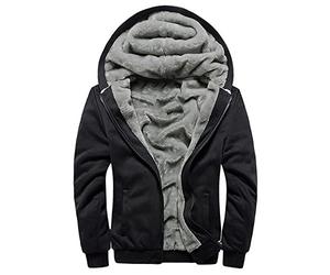 WZYYDS Homme Hiver Chaud Sweats Épaisse Veste Zippé À Capuche Doublée Polaire Manteaux Doux Pull Hiver Pas Cher Hoodie Blousons Sweat-Shirts Manches Longues Veste Travail De Sport