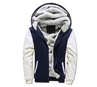 WZYYDS Veste Polaire Homme À Capuche Zippé Manteau Homme Hiver Chaud Épaisse Pull Hoodie Blousons Sweat-Shirts Manches Longues Veste Travail Homme Grand Taille Jogging Homme De Sport Af Bleu