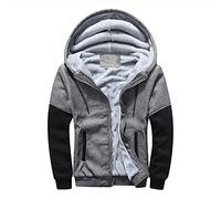WZYYDS Veste Polaire Homme À Capuche Zippé Manteau Homme Hiver Chaud Épaisse Pull Hoodie Blousons Sweat-Shirts Manches Longues Veste Travail Homme Grand Taille Jogging Homme De Sport An Noir