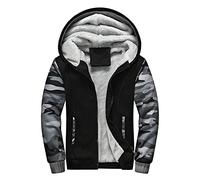 WZYYDS Veste Zippé À Capuche Doublée Polaire Homme Hiver Chaud Sweats Épaisse Manteaux Doux Pull Hiver Pas Cher Hoodie Blousons Sweat-Shirts Manches Longues Veste Travail De Sport