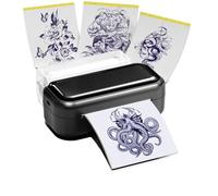 WZZSKFYQ Imprimante Thermique de Tatouage, Pochoir de Tatouage TP31, 80mm, avec Papier de Transfert, imprimante Portable sans Fil, Bricolage d'artiste(Black Printer)