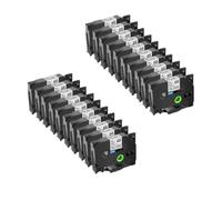 WZZSKFYQ Ruban d'étiquettes Noir sur Blanc, 50 pièces, TZE-631 TZE-931 TZE531, Compatible avec l'étiqueteuse(Black on Silver)