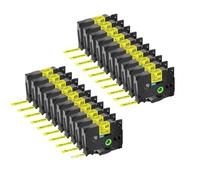 WZZSKFYQ Ruban d'étiquettes Noir sur Blanc, 50 pièces, TZE-631 TZE-931 TZE531, Compatible avec l'étiqueteuse(Black on Yellow)
