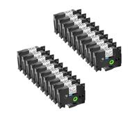 WZZSKFYQ Ruban d'étiquettes Noir sur Blanc, 50 pièces, TZE-631 TZE-931 TZE531, Compatible avec l'étiqueteuse(White on Clear)