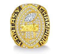 WZZXJQNRHF Bague de Champion de Fantasy Football 2025 Avec Coffret En Bois. Pour La Famille, Les Amis, Les Anciens Et Les Fans./9#
